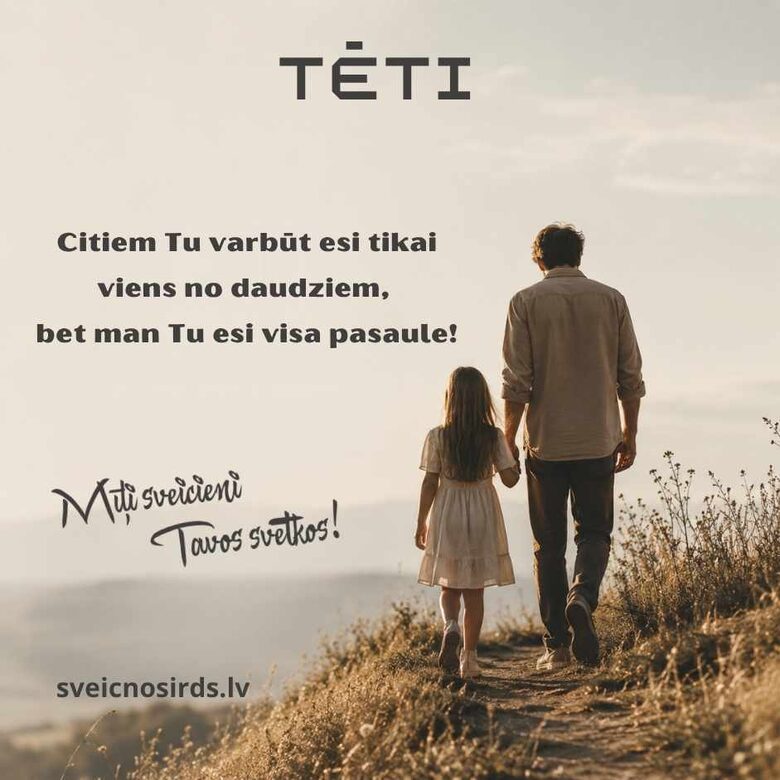 Tēva dienas apsveikuma kartīte