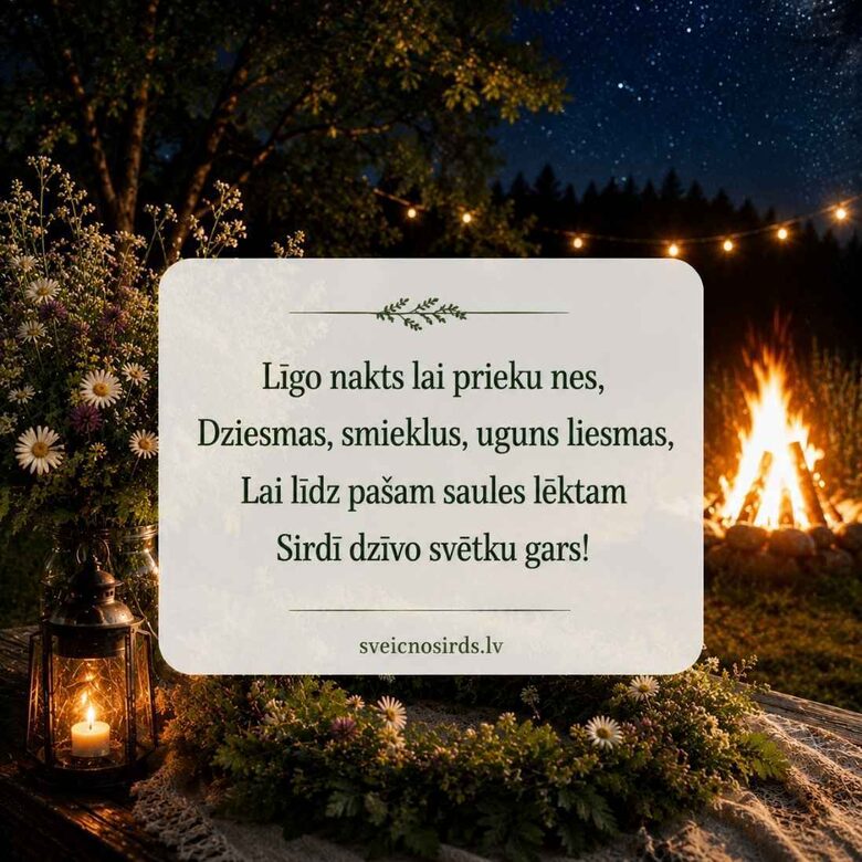 Apsveikumi un novēlējumi Jāņos vai Līgo svētkos