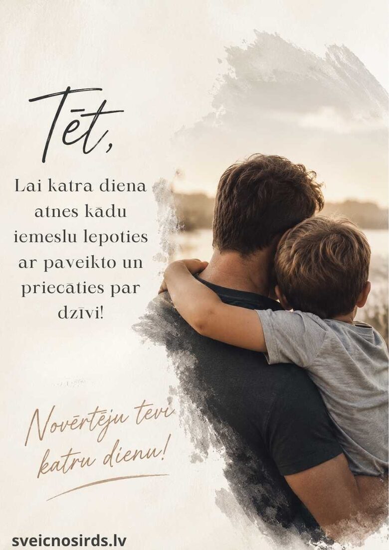 Tēva dienas apsveikuma kartīte