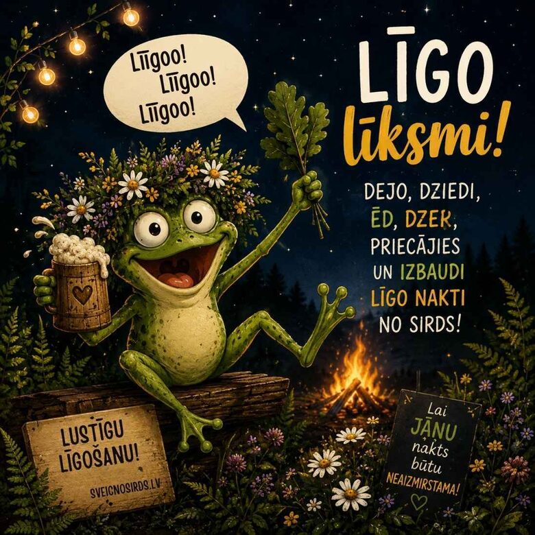 Jautri Līgo, Jāņu apsveikumi, kartiņa