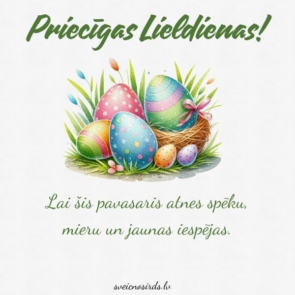 Priecīgas Lieldienas apsveikumi