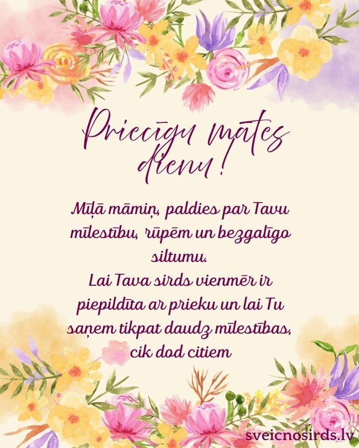 mātes dienas kartiņa ar tekstu