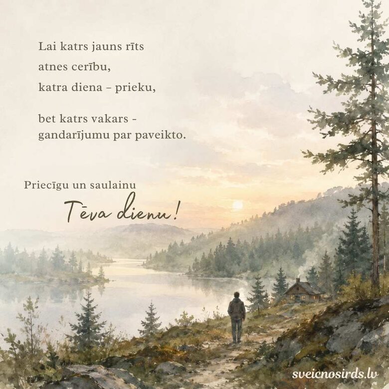 apsveikuma kartiņa tēva dienā