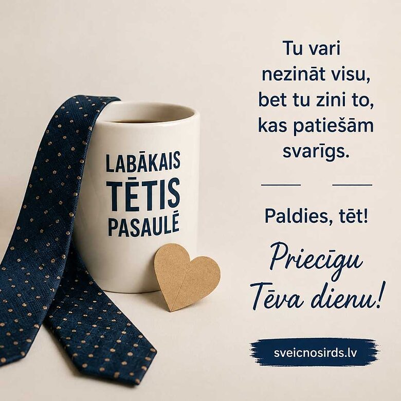 Tēva dienas apsveikuma kartīte