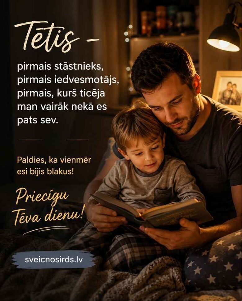 tētim - apsveikuma kartiņa